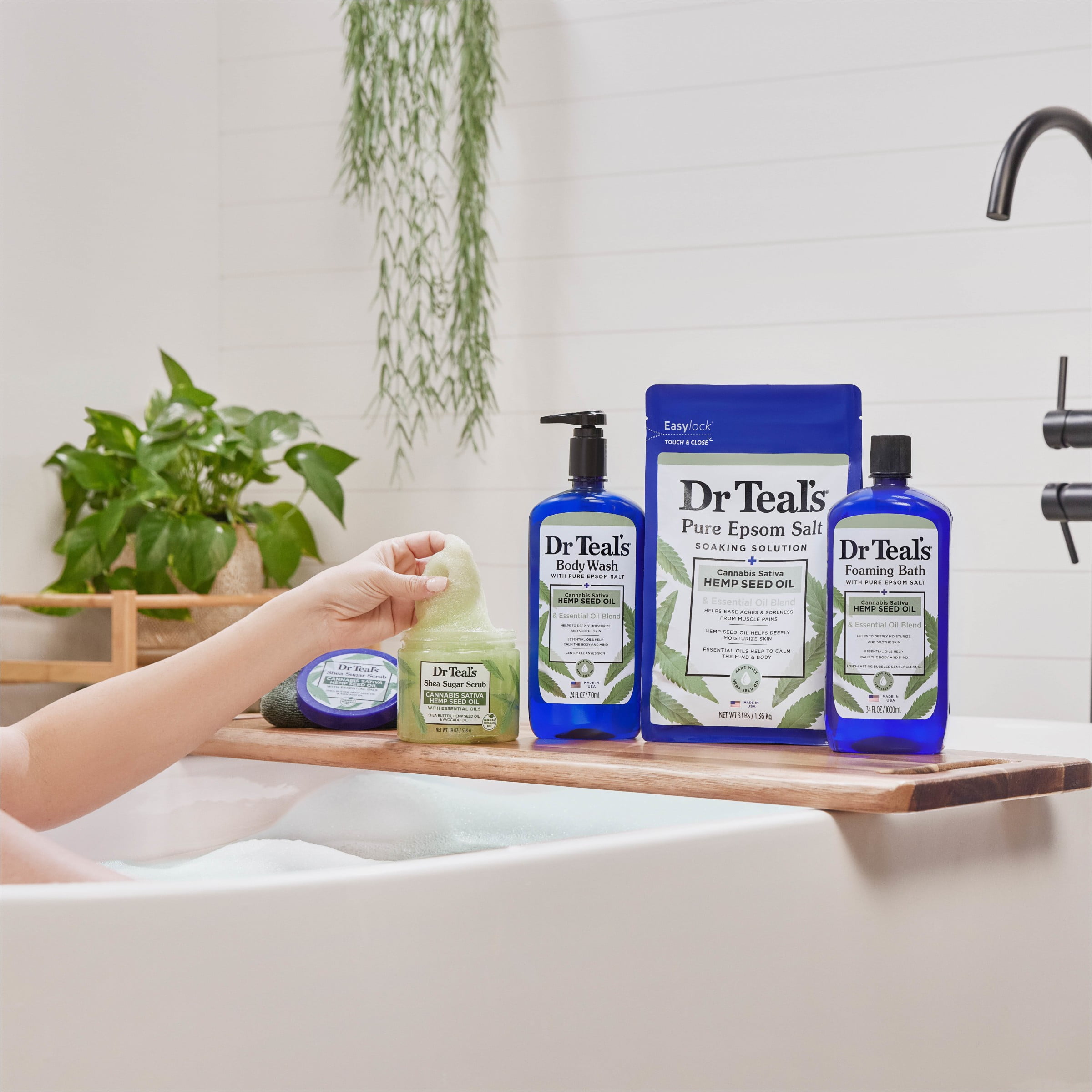 Dr Teal's Body Wash, Cannabis Sativa Hemp Seed Oil, 24 fl oz