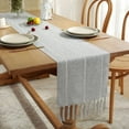 thumbnail image 3 of AUQ Table Runner,Handcrafted Jacquard Design Table Cover,Minimalist and Rustic Style Table Runners,33*183cm,Style1, 3 of 4
