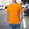 thumbnail image 2 of Men Tshirt Short Sleeve Crewneck Lightweight Orange T Shirt Men's Casual Shirts, 2 of 5