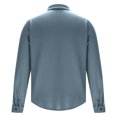 thumbnail image 5 of FRSASU Men's Woolen Button Down Shirts Long Sleeve Casual Fashionable Regular Jacket Navy, 5 of 9