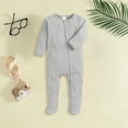 thumbnail image 2 of gdxvjhbj Baby Boy Newborn Clothes Baby Boy Polo Romper Long Sleeve Solid Romper Cotton Linen Jumpsuit Collared Romper Infant One-Piece Outfit 0 3 6 9 12 18 24 Months (Grey,0-3 Months), 2 of 4