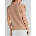 thumbnail image 6 of Liacowi Women Knit Vest Sleeveless Mock Neck Solid Color Loose Tank Top Fall Sweater for Casual Daily, 6 of 7