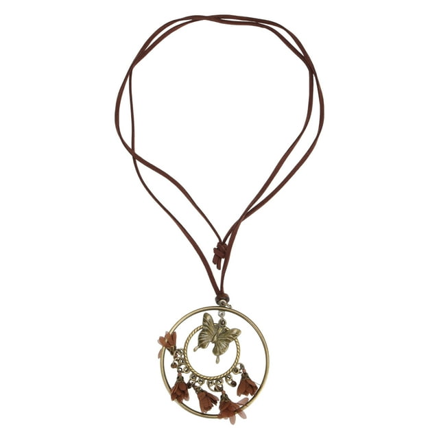 Ofertas Únicas 1 Pc Collar Bohemio Collar Largo de Suéter Collar Versátil Colgante Largo de 12.2" a 15.7" Marrón