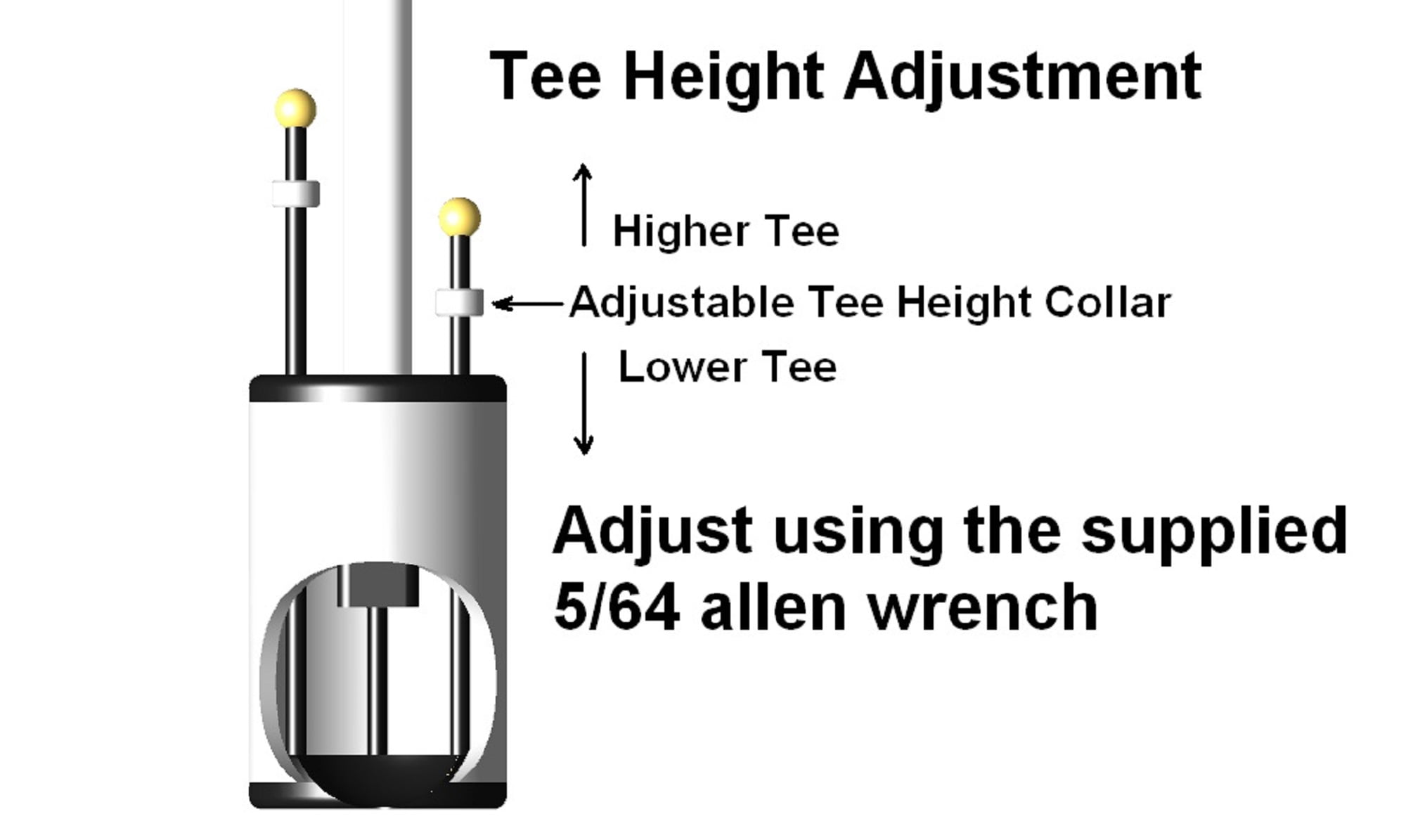 Tee Pal Pro Golf Ball Teeing Device W/2 Magnetic Tee Height Probes For Seniors With Bending Issues