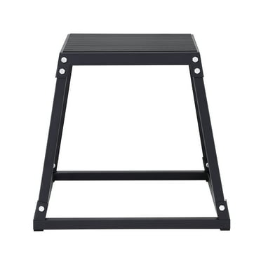 KFFKFF Jumping Exercise Box, 18 Inch Height, Metal Plyometric Stand and Agility Jump Box, Non-Slip Workout Step Up Platform for Domestic Gym Training, Conditioning Power Training, Black