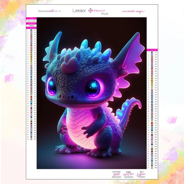 Pintura de diamante 5D Para decoración del hogar, Kit de punto de cruz bordado de mosaico de diamantes completo, Mini Dragón, regalo Para decoración de la Casa, Objetos