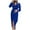 Blue, variant on BangWanChi Maxi Dresses for Women Beach Dresses for Women Vacation Sexy Dresses for Women Women V-Neck Solid Color Temperament Long Sleeve Outerwear Blazer Dress