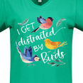thumbnail image 4 of Inktastic I Get Distracted by Birds Women's V-Neck T-Shirt, 4 of 5