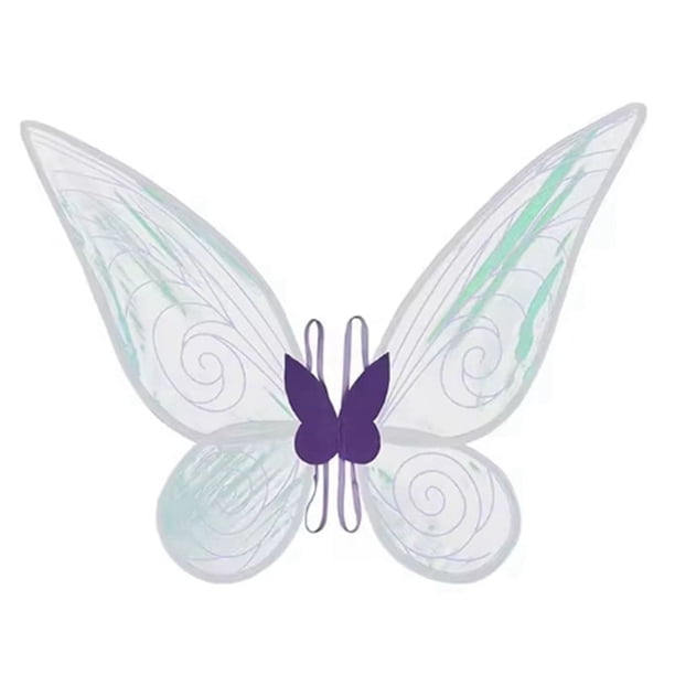 Mariposa Hada Ala Traje Mujer Niña Chispa Princesa Ala para Halloween Favor Cosplay Traje Púrpura