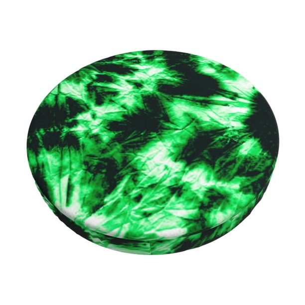 Balery Green Tie Dye Fundas de asiento para taburete de bar redondo de tela de terciopelo ajustables que protegen de arañazos y manchas para sillas de 14 a 17 pulgadas.-13 inch