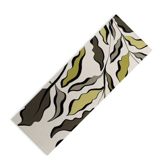 Society6 Alisa Galitsyna Green Leaves 2 (6mm) 24" x 70" Yoga Mat