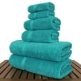 thumbnail image 3 of Bare Cotton Luxury Turkish Cotton Towel Set, Aqua Blue, 6 Count, 2 Bath Towels, 2 Hand Towels, 3 of 3