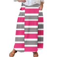 thumbnail image 2 of WXLWZYWL Women's Linen Maxi Skirt with Pockets - Floral Print Casual Elastic Waistband Flared Long Skirt 2024 Fall Fashion, 2 of 5