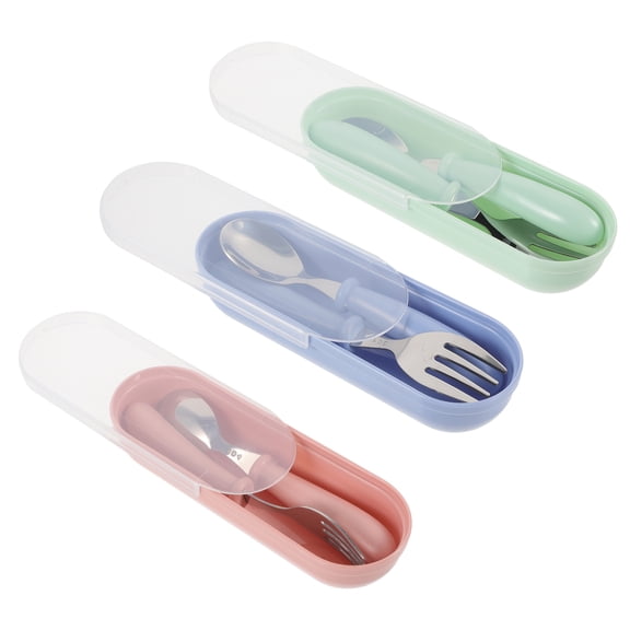 Tineasur 3 Sets of Childrens Forks Assorted Color Safe for Dishwasher Stainless Steel for Toddlers Meal Time