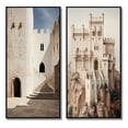 thumbnail image 2 of Designart "Castles Minimalist V" Castles Framed Wall Art Set Of 2 - White Architecture Frame Gallery Set For Office Decor, 2 of 7