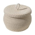 thumbnail image 3 of Cesta de almacenamiento de cuerda de algodón, contenedor de caja tejida, cesta vacía para huevos con tapa para artículos diversos, sala de estar,, 3 of 9