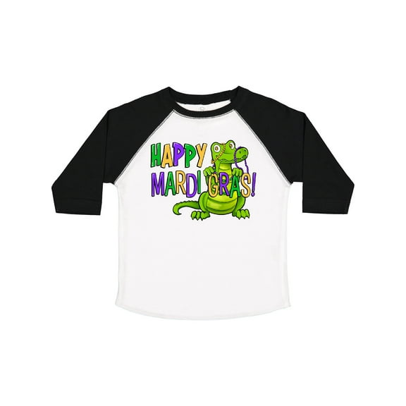 Inktastic Happy Mardi Gras Cute Alligator with Beads Boys or Girls Toddler T-Shirt
