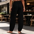 thumbnail image 7 of ClodeEU Women's Elastic High Waist Tapered Pants, Casual Loose Fit Trousers with Pockets Black,Women's Plus L, 7 of 7