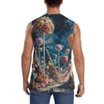 thumbnail image 4 of Balery Starry Sky Planet Lollipop Camisetas sin mangas para hombre, absorbe la humedad y protege contra el mal olor.-Medium, 4 of 7