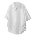 thumbnail image 6 of Men's Collared Shirts Short Sleeve Big and Tall Solid Lapel Button Casual Fashion Business T-Shirt, 6 of 9