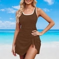 thumbnail image 2 of Vetsdori Womens Tankini Bathing Suits Solid Color Strap Swimwear One Piece Summer,Swimsuits for Ladies Tummy Control, 2 of 6
