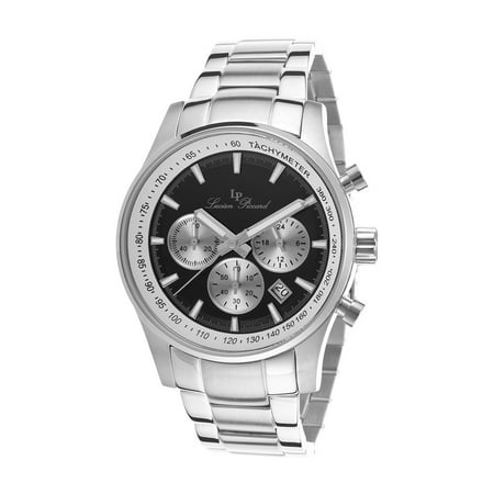 - Lucien Piccard Camelot Mens Quartz Chronograph Watch Black Dial Tachymeter LP-12729