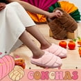 thumbnail image 5 of Womens Mens Solid Color Slippers Memory Foam Plush Concha Slippers Lining Warm Soft Cozy Home Slipper Outdoor Indoor House Shoes, 5 of 7