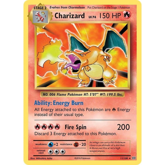 Carta coleccionable Pokémon Charizard XY Evolutions Holo Rare