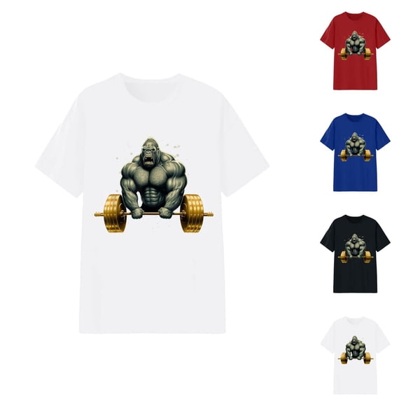 Gorilla Beast Gym Workout Lifting Weights Bodybuilding Womens Tshirts 2026 Summer Casual Short Sleeve Crewneck Graphic Tees