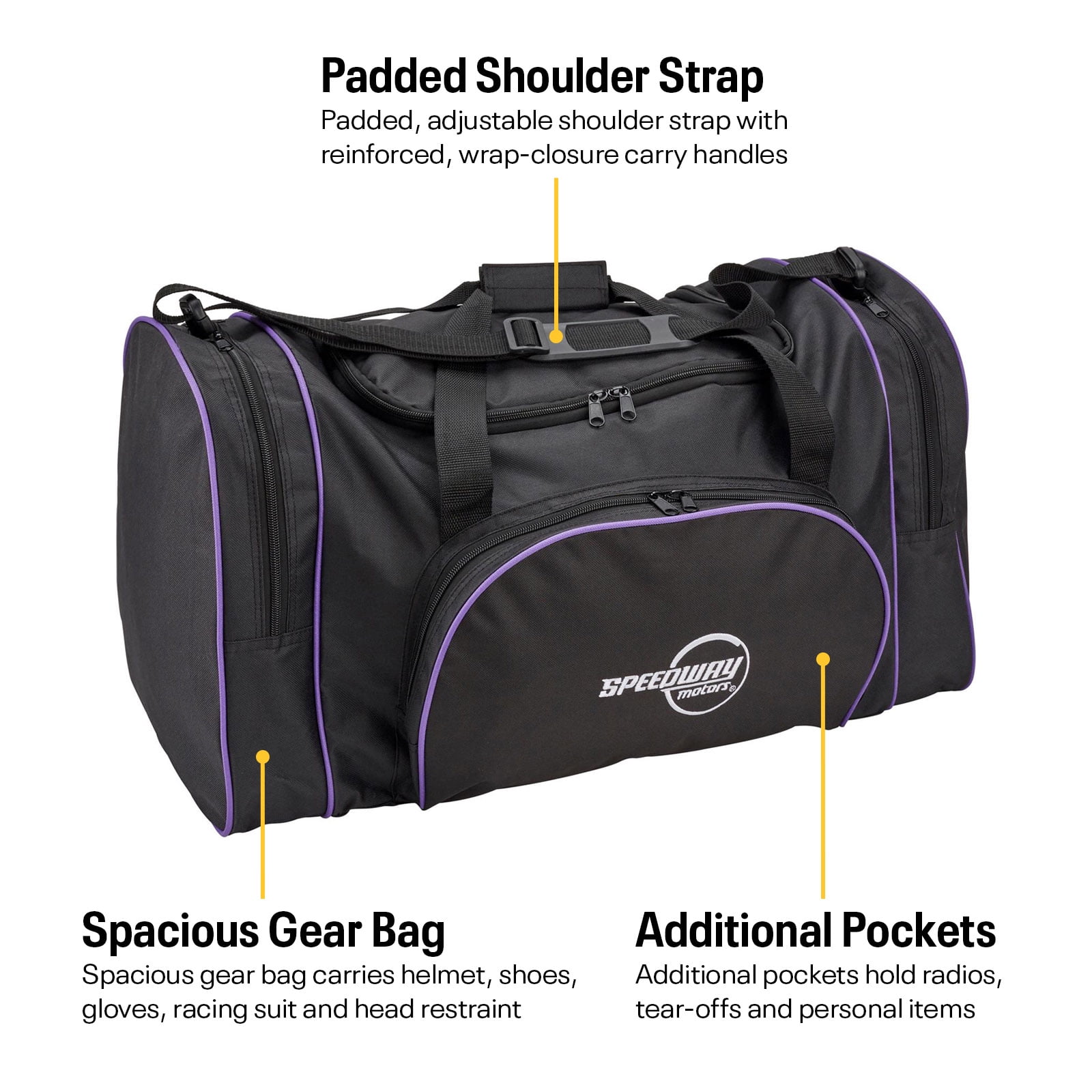 Speedway Motors 26.0'' Optimal Storage Gear Duffel Bag, Black