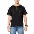 thumbnail image 2 of Sudadera de hombre de manga corta con capucha y blusa con capucha, negro, verde militar, L Scienceny  AP002510-08, 2 of 7