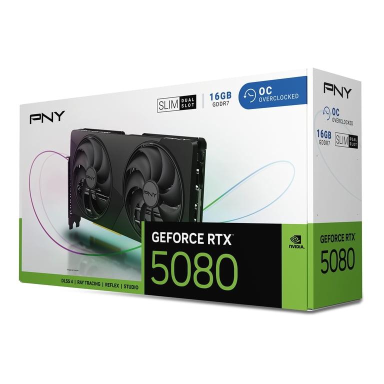 PNY NVIDIA GeForce RTX™ 5080 Slim Dual-Fan, Dual-Slot OC Graphics
