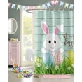 thumbnail image 2 of Easter Shower Curtain Bunny Wood Grain Shower Curtains for Bathroom Decor Easter Eggs Flower Grass Bath Curtains Sets for Spring Easter Bathroom Decor Fabric Waterproof Standard 72" X 72", 2 of 5