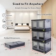 thumbnail image 2 of dbest products Quik Box - 8.4 Gallon 3 Pack Stackable Storage Bins with Doors, Collapsible Organizer Foldable Container, for Bedroom Living Room Kitchen Neat, Tidy Dorms and Organized Homes, Boxes, 2 of 6