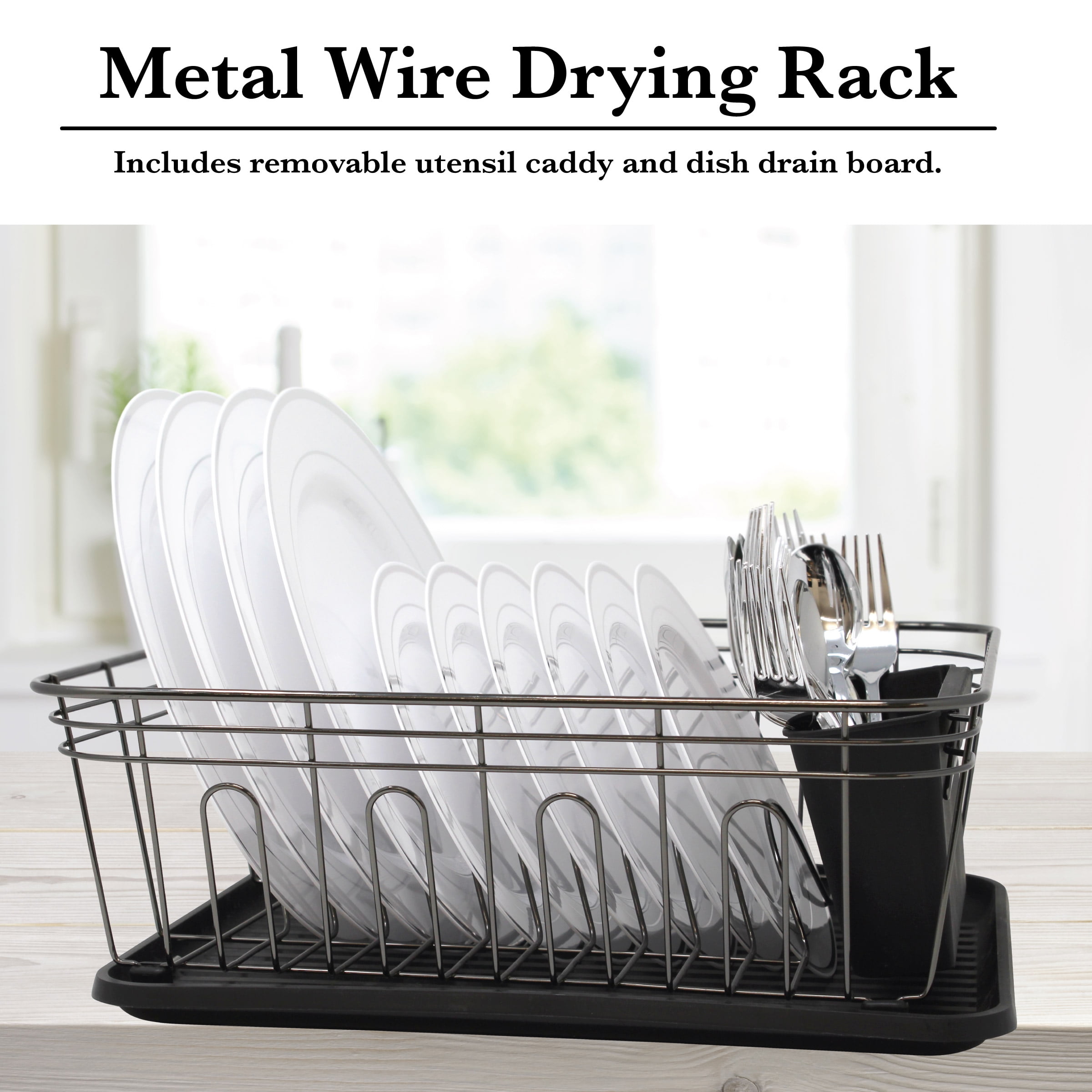 Dish Drying Rack, Dish Rack with Drainboard, Dish Rack for Counter