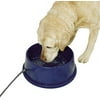 thermal-bowl outdoor heated dog bowl blue 96 ounces