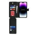 thumbnail image 5 of ELEHOLD Luxury Wallet Case for iPhone 14 Pro 6.1" Card Slots Zipper Purse Stand Function with Crossbody Strap Wrist Strap PU Leather Shockproof Case, Black, 5 of 7