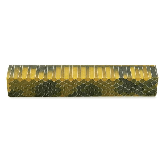 Woodriver Honeycomb Acrylic Pen Blank - 3/4" X 3/4" X 5" - Black & Yellow