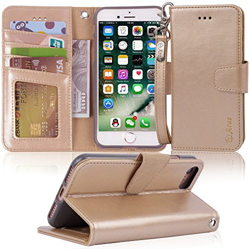 iPhone 7 / iPhone 8 Case GORASS Luxury Leather Wallet Flip case Brown Drop Resistance Scratch Resistant Wallet Flip Cover Case for Apple iPhone 7 / iPhone 8 