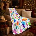 thumbnail image 3 of Colorful Watercolor Polka Dot Cheerful Confetti Circle, Playful Artistic Scene, Warm Flannel Blanket for Home Library and Reading Nook, Art Lovers Housewarming Gift, Artistic Home Decor, 3 of 9
