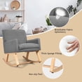 thumbnail image 3 of Zaverox  Comfortable Upholstered Rocking Chair with High-Density Foam Cushion, Sturdy Solid Wood Base, Ideal for Living Room, Nursery, or Bedroom, 3 of 12