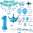 thumbnail image 2 of Baby Boy 1st Birthday Decorations Supplies, 1st Birthday Boy Decorations, Baby First Birthday Decorations for Boy, Happy Birthday Banner, Cake Topper for Baby 1st Birthday Party, 2 of 7