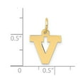 thumbnail image 2 of 12mm 10k Solid Yellow Gold Small Block Letter Name Personalized Monogram Initial V Charm Pendant Necklace for Women, 2 of 2