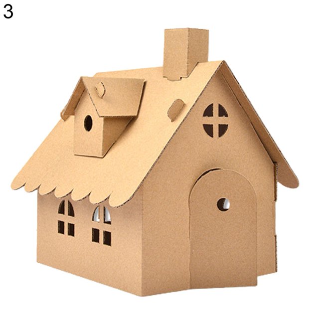 Juego de Kit de montaje interactivo hecho a mano Diy con forma de casa creativa de papel accesorios de montaje Diy para niños
