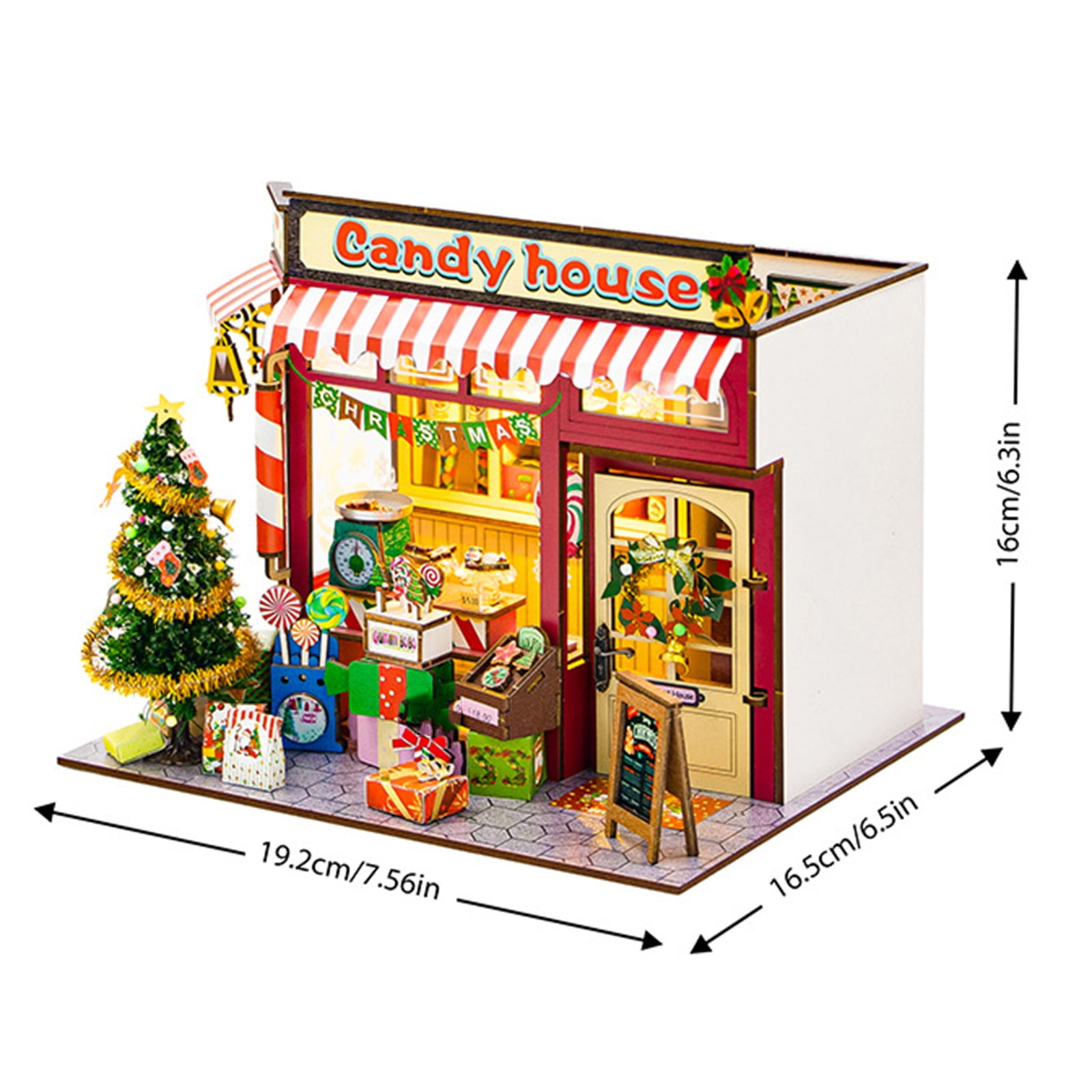 ドールハウス　ハンドメイド1/12　NO.73　✩Christmas✩ DIY Miniature House Kit,Christmas Candy Stand Xmas Holiday Village
