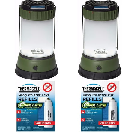 Case 4 Refills - ThermaCELL Mosquito Repellent Outdoor/Camping Lanterns: 2-Pack + 4 Max Refills + Refill Case