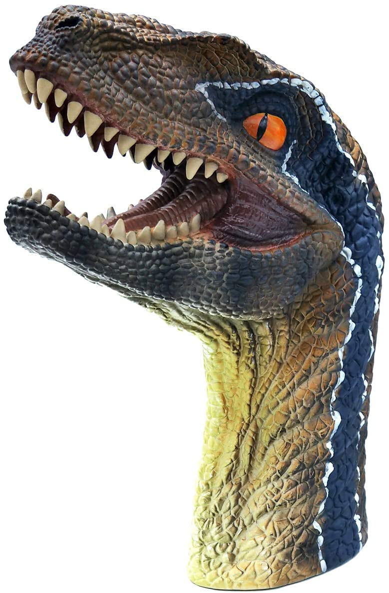 Dinosaur Hand Puppet Toys, Rubber Puppet Role Play, Animal Puppets for  Kids, Realistic Raptor Dino Head 12 inch 