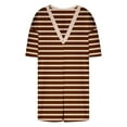 thumbnail image 5 of aidice Summer Jumpsuits for Women Casual Crewneck Short Sleeve Comfy Striped Homewear Shorts Rompers, 5 of 6