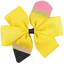 2 pack Pencil Girls Hair Bow Ponytail Holder Jumbo Hair Clips For Cheerleader Girls,Back to School Hair Bow Ponytail Holder