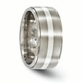 thumbnail image 4 of Edward Mirell Titanium BrushPolished w/Sterling Silver 10mm Band EMR186, 4 of 7